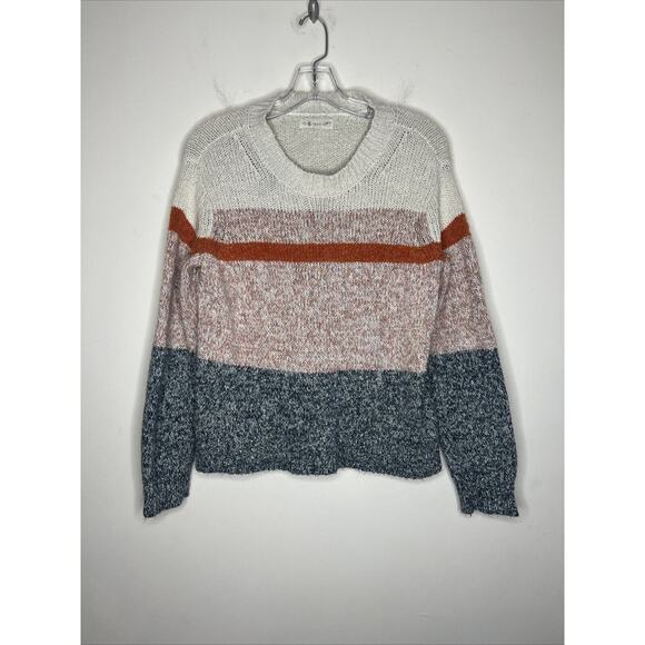 Lou & Grey For Loft Women’s Color Block Sweater Size Medium Chunky Pullover - Picture 1 of 5
